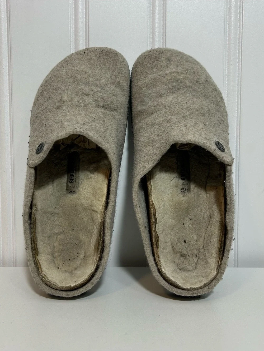 Birkenstock zermatt Gray Felt Clog Slippers